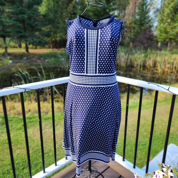 Michael Kors Dresses Michael Kors Dress Blue With White Polkadots